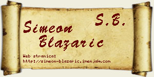 Simeon Blažarić vizit kartica
